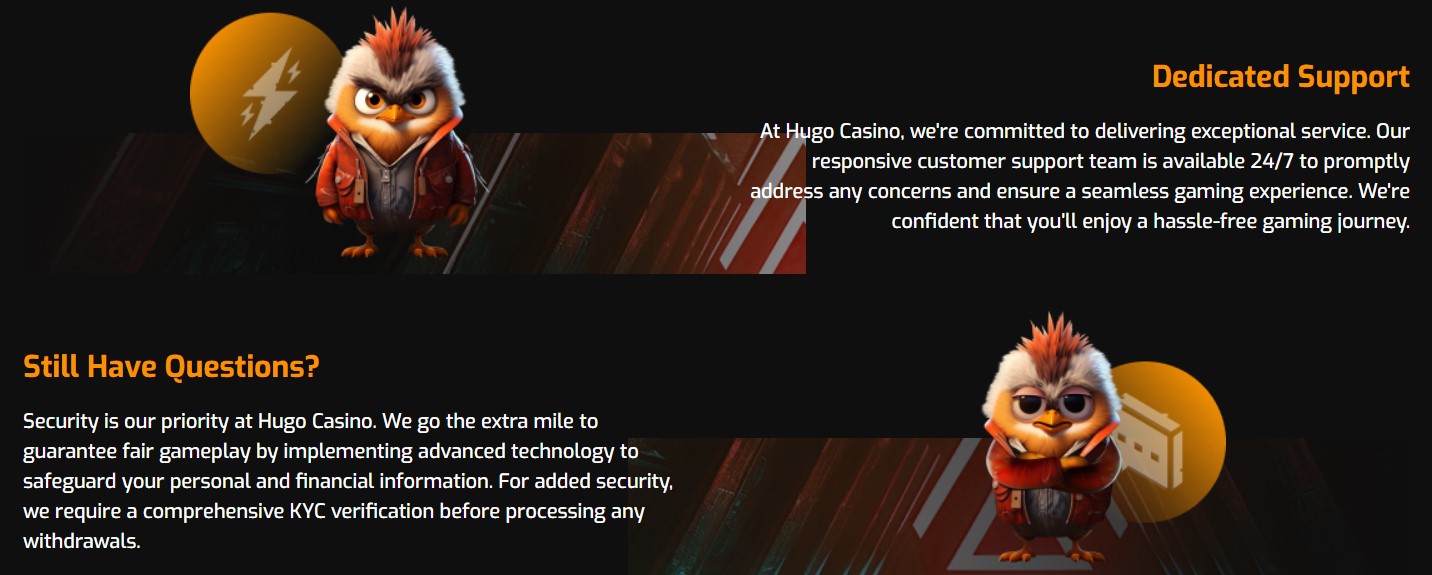 Hugo Casino Customer Support